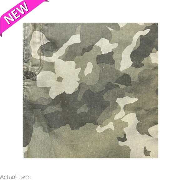 NWT Olive Green Floral Camo Rockstar Super Skinny Stretch Jeans Size 12 Tall - Picture 6 of 7